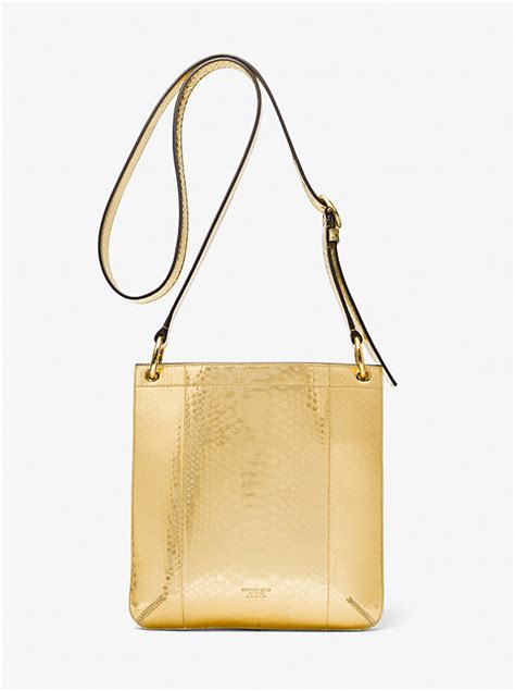 michael kors crossbody python bag|Tate Small Metallic Python Embossed Leather Crossbody Bag.